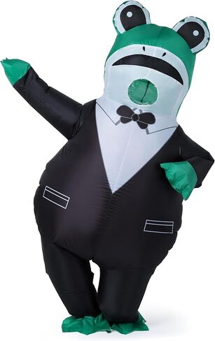 Bow Tie Necktie Frog Costume Adults Inflatable Frog Blow Up Costume Halloween Cosplay Party in Saudi Arabia
