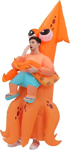 JASHKE Inflatable Squid Costume Adult Funny Squid Halloween Costumes Full Body Blow up Costumes for Men Women Cosplay Party in Saudi Arabia