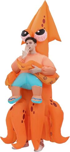 JASHKE Inflatable Squid Costume Adult Funny Squid Halloween Costumes Full Body Blow up Costumes for Men Women Cosplay Party in Saudi Arabia