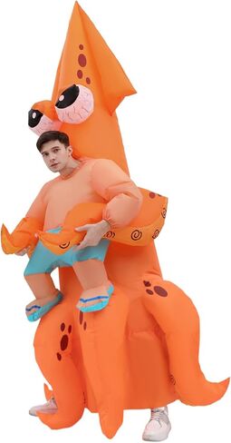 JASHKE Inflatable Squid Costume Adult Funny Squid Halloween Costumes Full Body Blow up Costumes for Men Women Cosplay Party in Saudi Arabia