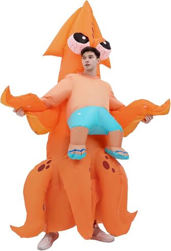 JASHKE Inflatable Squid Costume Adult Funny Squid Halloween Costumes Full Body Blow up Costumes for Men Women Cosplay Party in Saudi Arabia
