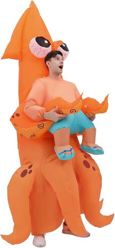 JASHKE Inflatable Squid Costume Adult Funny Squid Halloween Costumes Full Body Blow up Costumes for Men Women Cosplay Party in Saudi Arabia