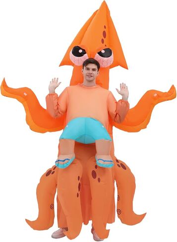 JASHKE Inflatable Squid Costume Adult Funny Squid Halloween Costumes Full Body Blow up Costumes for Men Women Cosplay Party in Saudi Arabia