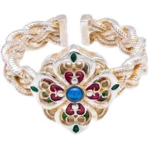 Vintage Floral Butterfly Clover Open Ring for Women, Adjustable Enamel Statement Ring, Crafted with 600 Years of Royal Court Artistry & 108 Handmade Processes, Jewelry for Daily & Party Wear in Saudi Arabia