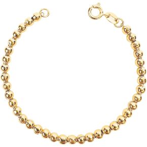 18k Gold Filled 3.5mm Beaded Clasp Bracelet 7 inches - Waterproof and Tarnish proof in Saudi Arabia