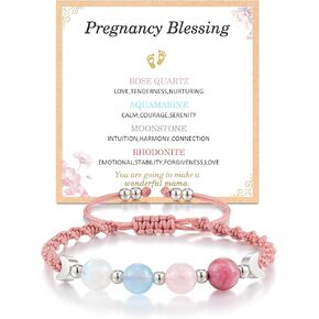 First Mothers Day Gifts for New Mom, Healthy Pregnancy Gift, Moonstone Bracelets for Pregnant Women, First Time Mom Gifts for Wife Daughter Christmas Jewelry in Saudi Arabia