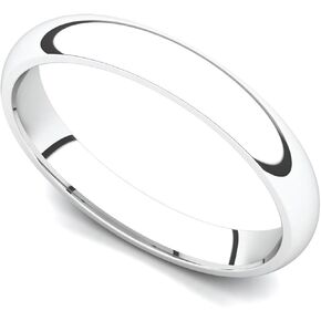 Juno Jewelry 14k White Gold 3mm Classic Plain Comfort Fit Wedding Band Ring in Saudi Arabia