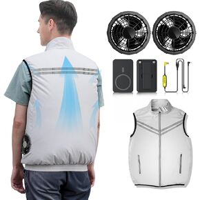 Cooling Vest for Men with Power Bank and Dual Fan Runtime Air Conditioned Workwear in Saudi Arabia