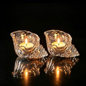 2 PSC Glass Conch Tea Light Holder, Coastal Boho Seashell Shaped Candle Holder Accent for Table Centerpiece Wedding Anniversary Party Home Decor in Saudi Arabia