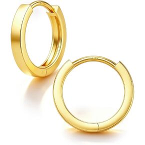 14K Solid Real Gold Hypoallergenic Square Cut Small Huggie Hoop Earrings 20G 6 7 8 9 10mm Unisex Small Hoop Luxury Fine Jewelry Gift in Kuwait