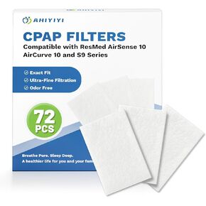 72 Pack CPAP Filters for ResMed AirSense 10 and AirCurve 10 Premium Hypoallergenic Disposable Replacement Filters - Also Fits S9 Series in Saudi Arabia
