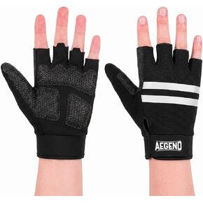 Aegend Wheelchair Gloves, Anti-Slip & Wear-Resistant Half-Finger Design, Breathable & Shock-Absorbent, Ideal for Manual Wheelchair Users, Fitness and Cycling Black in Saudi Arabia