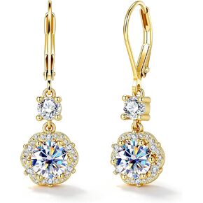 2ct Monissanite Dangle Earrings for Women D Color Lab Created Moissanite Drop Earrings Hypoallergenic French Leverback in Kuwait