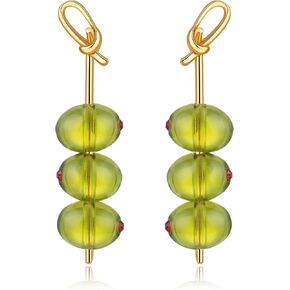 Trinckle Olive Earrings for Women, Martinis Dangle Earrings Match Cocktail Party Dresses, Olive Green Fun Vacation Summer Gifts, Beach Fruit Earrings as Olive Funky Jewelry for Cocktail Party Decorations in Saudi Arabia