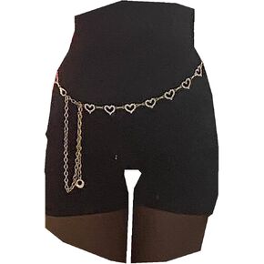 TEBIEKOY Heart Chain Waist Chain for Women, Y2K Floral Belly Chain Body Jewelry with Layered Links for Party, Festival & Night Out in Saudi Arabia