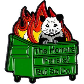 تستمر الرعب ولكن كذلك أنا Dumpster Fire Opossum Pin Brooch، دبوس المينا للدعم العاطفي، هدية لزميل العمل الصديق القلق وقح، دبابيس المشاعر الفوضوية، شارة طية صدر السترة ذات الفكاهة الداكنة من Opossum، ملحقات ميمي القلق in Kuwait