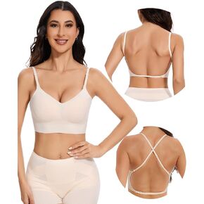 Low Back Bra - Backless Bra, Seamless Bralette for Women Wireless Multiway Convertible Halter Bras in Saudi Arabia