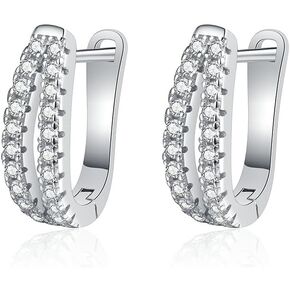 14K Gold Diamond Hoop Earrings for Women, 0.6 Carat Internally Flawless Excellent Cut D-Color in U-Shape, Upscale Minimalist Fashion Accessory in Kuwait