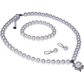 10mm South Sea Pearl Necklace Bracelet Earrings Jewelry Set for Women Wedding Birthday Anniversary Christmas Jewelry Gift in Saudi Arabia