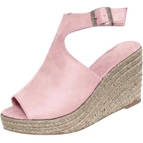 Womens Espadrille Wedge Sandals Summer Ankle Strap Buckle Open Toe Sandals Dressy Platform Wedges High Heels in Saudi Arabia