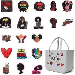 Black Girl、Bling Nurse、Summer Decoration、Hot Pink Charms for Bogg Bag, Beach Bag Accessories for Bogg Bag Insert Decorative for Handbag Beach Tote Bag in Saudi Arabia