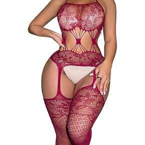 nine-tailed fox Sexy Lingerie For Women Exotic Bodystocking One Piece Babydoll Mesh Bodysuit Jumpsuit Nightwear in Saudi Arabia