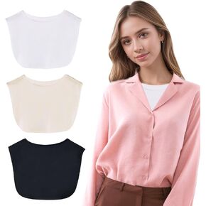 3 PCS of Cleavage Cover up for Low Neckline, Faux Collar Women, Detachable Modesty Panel Cleavage Cover, Suitable for Women and Girls, Practical and Versatile in Saudi Arabia