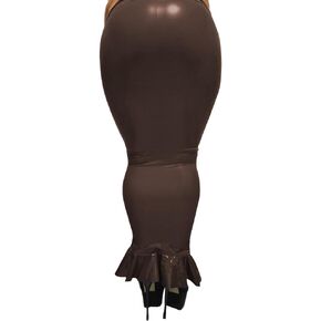 High Waist Goth PVC Leather Women Bodycon Hobble Skirts Faux Latex Lady One-Step Maxi Skirts in Kuwait
