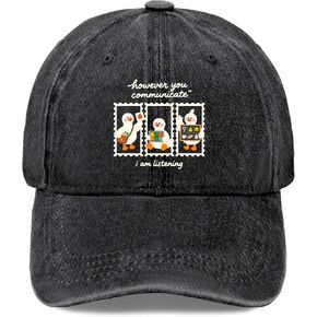 However You Communicate I Am Listening Hat for Women Classic Washed Distressed in Kuwait