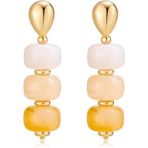Chunky Acrylic Bead Earrings for Women, Colorful Statement Drop Dangle Earrings, Gold Tone Fashion Jewelry for Vacation, Resort, Beach, Party & Sum in Saudi Arabia