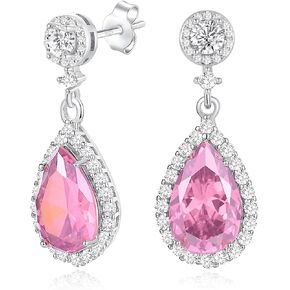 Silver Dangle Earrings for Women Sparkly Rhinestone Teardrop Crystal Formal Drop Dangling Earring,Fake Diamond Wedding Costume Jewelry in Saudi Arabia