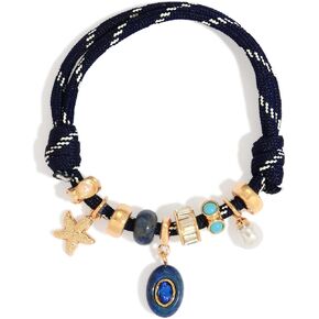 Summer Ocean Charm Bracelets for Women Boho Starfish Shell Bracelet Beach Pearl Bracelet Vacation Jewelry Gifts in Saudi Arabia