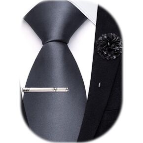 Hi-Tie Pretied Boys Ties Solid Color Kids Adjustable Necktie Lapel Pin Clip Set Age 8-12 Wedding School Graduation in Saudi Arabia