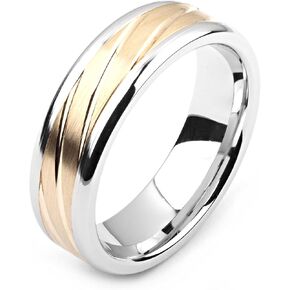 7 millimeters wide two-tone cobalt & 14K yellow gold wedding band (solid, not plated) in Saudi Arabia