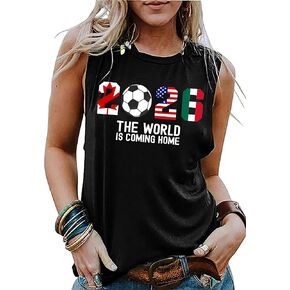 2026 Soccer Cup Tank Top Women Brazil USA Soccer Cup Sleeveless Shirt Game Day Tee Sports Fan Top in Saudi Arabia