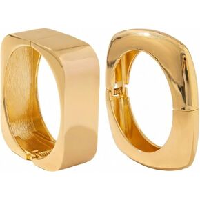 eartif Chunky Gold Bangle for Women Trendy Square Wide Cuff Bangle Stackable Bangles Bracelets 2PCS Big Gold Bangles Set Gold jewelry Gift in Kuwait