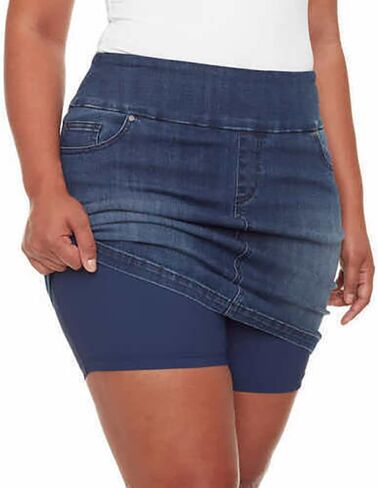 S.C. & CO. Women's Pull-On Denim Skort (Blue, L) in Saudi Arabia