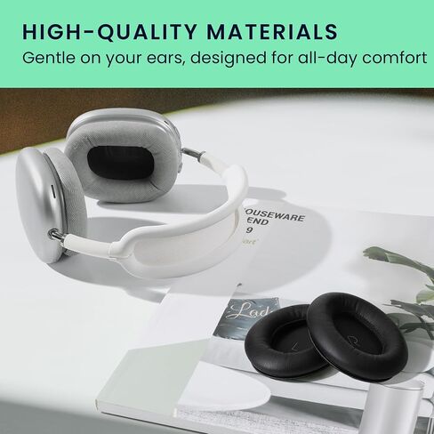 وسائد أذن kwmobile متوافقة مع وسائد أذن JBL Tour One - بديل 2X لسماعات الرأس - أسود in Kuwait