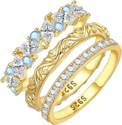 Stackable Rings Set for Women with 5A Cubic Zirconia Gift for Statement Rings Promise Rings Party Favor Ring-packs in Saudi Arabia