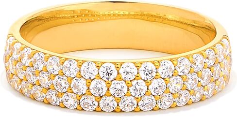 STORYJEWELLERY Wedding Bands for Women, Eternity Band Rings for Women, 18K Gold Plated Stackable Cubic Zirconia Rings, Travel Band Ring in Kuwait