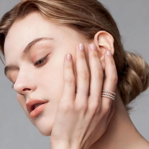 5 Pcs Faux Pearl Stretch Rings for Women, Beaded Stackable Adjustable Dainty Handmade Jewelry Band Ring in Saudi Arabia