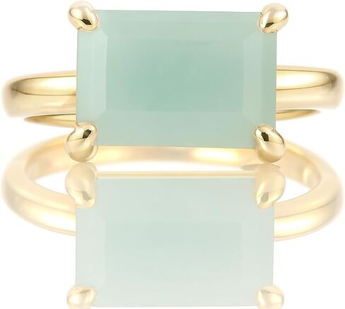 Single Aquamarine Ring - Simple Gemstone Jewelry - Chic Custom, Everyday, Stackable, Handmade Accessory - Artisan Craft with Fancy Box in Kuwait