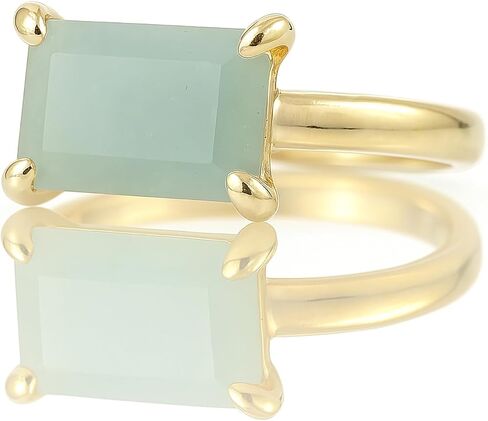 Single Aquamarine Ring - Simple Gemstone Jewelry - Chic Custom, Everyday, Stackable, Handmade Accessory - Artisan Craft with Fancy Box in Kuwait