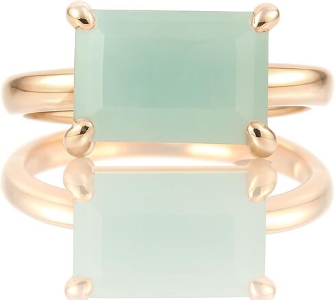 Single Aquamarine Ring - Simple Gemstone Jewelry - Chic Custom, Everyday, Stackable, Handmade Accessory - Artisan Craft with Fancy Box in Kuwait