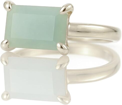 Single Aquamarine Ring - Simple Gemstone Jewelry - Chic Custom, Everyday, Stackable, Handmade Accessory - Artisan Craft with Fancy Box in Kuwait