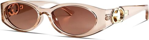 Retro Oval Sunglasses Women Chic Cat Eye 90s Sunnies Trendy Narrow Shades UV Protection Lightweight Vintage Fashion in Saudi Arabia