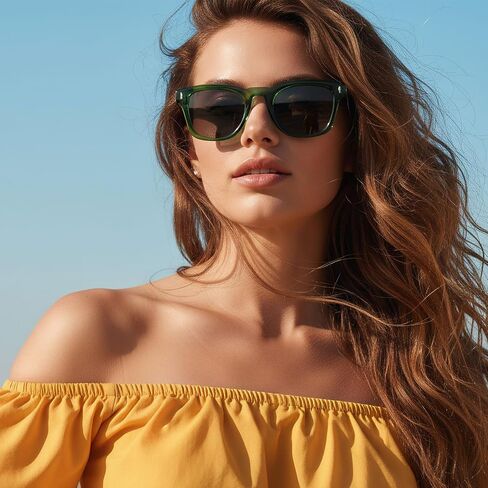 Retro Polarized Sunglasses for Womens Men,Square Driving Shades UV Protection in Saudi Arabia