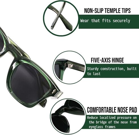 Retro Polarized Sunglasses for Womens Men,Square Driving Shades UV Protection in Saudi Arabia