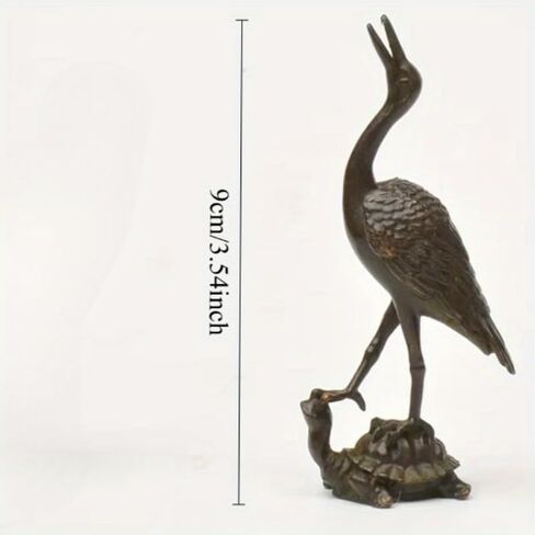 1pc Vintage Brass Animal Crane Small Statue Lucky Home Decorations Desk Ornaments Miniatures Figurines Crafts Incense Holder in Kuwait