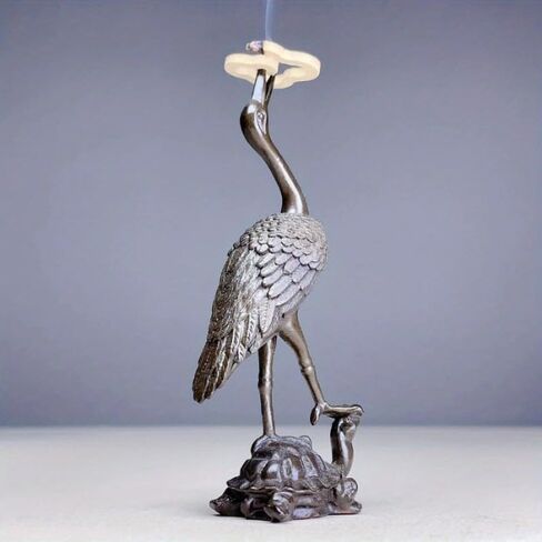 1pc Vintage Brass Animal Crane Small Statue Lucky Home Decorations Desk Ornaments Miniatures Figurines Crafts Incense Holder in Kuwait